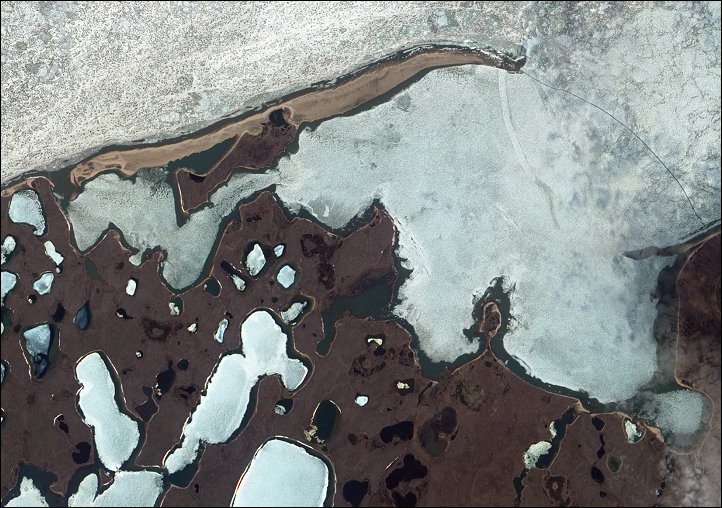 Barrier Island along Arctic Shore of Beaufort Sea