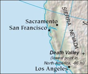 Map: California and Sierra Nevada