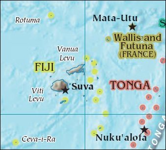 Map: Relief of Viti Levu