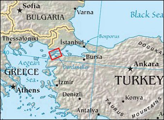 Map: Gallipoli and Dardanelles Strait