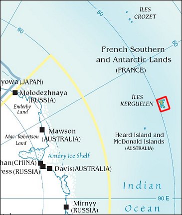 Map: Kerguelen Islands