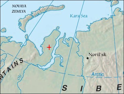 Map: Pothole Lakes in Northern Siberia