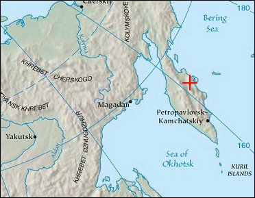 Map: Shiveluch Volcano