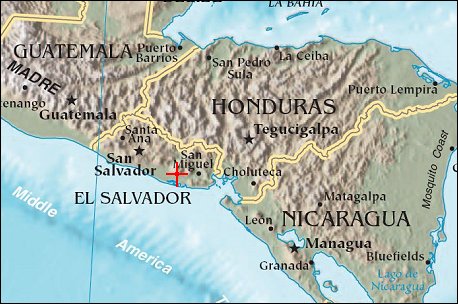 Map: Volcanoes near Usulután